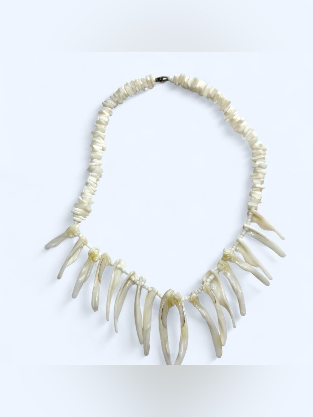 Vintage white shell and sea bead necklace